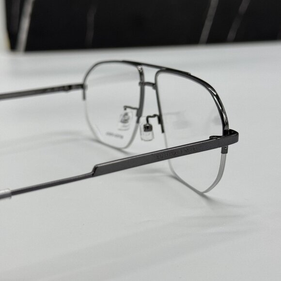 NEW BOTTEGA VENETA BV1109O 001 SILVER AVIATOR UNISEX EYEGLASSES - Picture 6 of 11